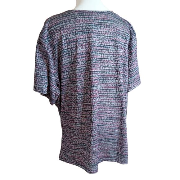 JNY COLLECTION Blouse Top 3X Knit Woven Wrap Surplice Shirred Career Office - Picture 5 of 9